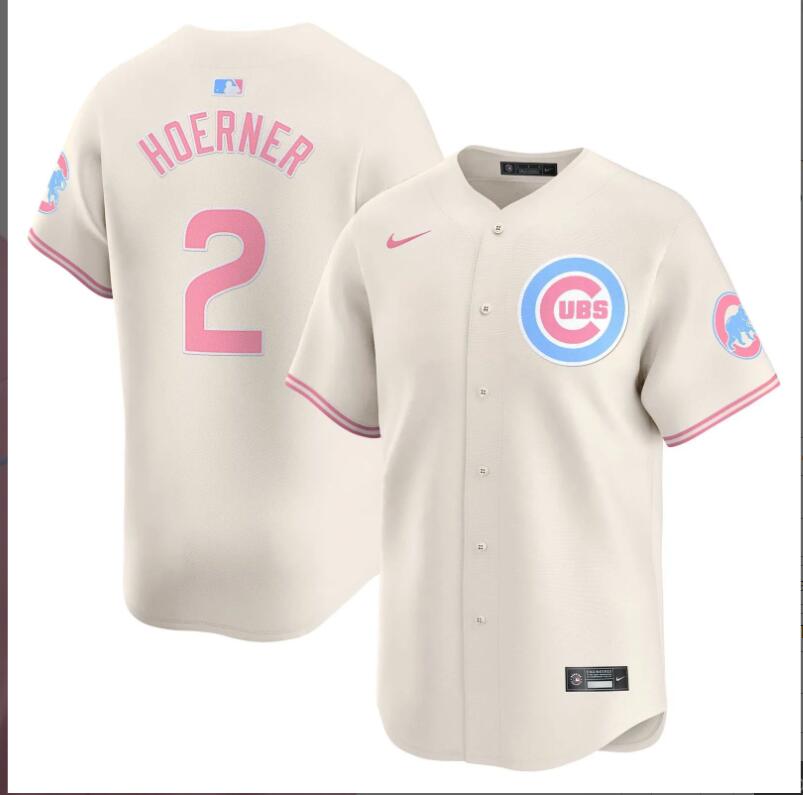 Men Chicago Cubs #2 Hoerner cream 2024 Nike MLB jersey